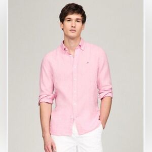 Tommy Hilfiger Pink Custom Fit Oxford Button Down Shirt